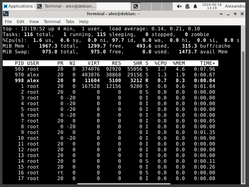 Xfce4 is running on Debian